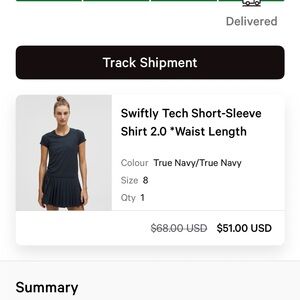 lululemon athletica True Navy Swiftly Tech Short-Sleeve Shirt